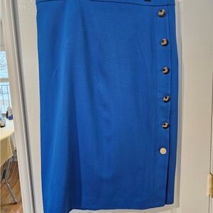 Classic Blue Button-Accent Women's Skirt